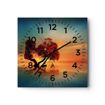 Wall clock - Clock on glass - Far Away and Lost to the World - 30x30 cm