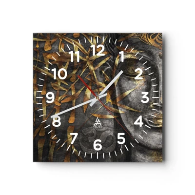 Wall clock - Clock on glass - Feel the Peace - 40x40 cm