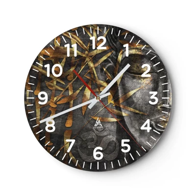 Wall clock - Clock on glass - Feel the Peace - 40x40 cm