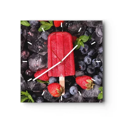 Wall clock - Clock on glass - Flavour of Hot Summer - 30x30 cm