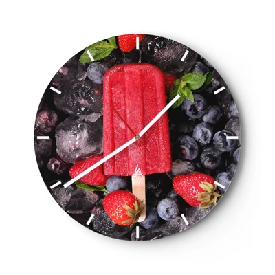 Wall clock - Clock on glass - Flavour of Hot Summer - 30x30 cm