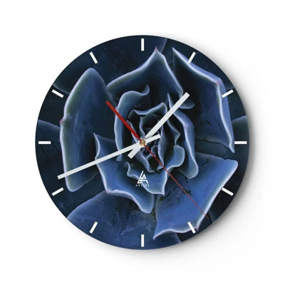 Wall clock - Clock on glass - Flower of the Desert - 30x30 cm