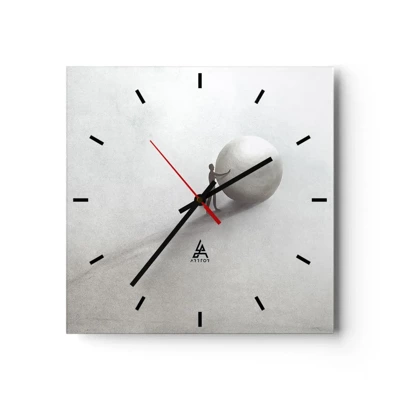 Wall clock - Clock on glass - Game of Life - 30x30 cm