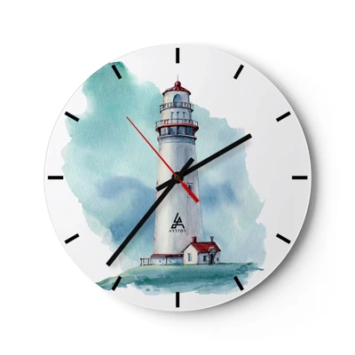 Wall clock - Clock on glass - Gentle Sister of Blue - 40x40 cm