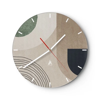 Wall clock - Clock on glass - Gentleness of an Oval - 30x30 cm