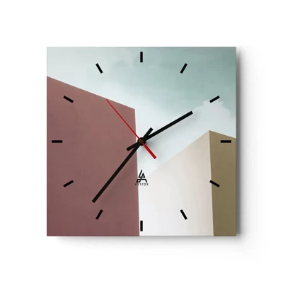 Wall clock - Clock on glass - Geometry of a Sunny summer - 30x30 cm