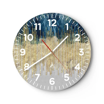 Wall clock - Clock on glass - Glided Border - 30x30 cm