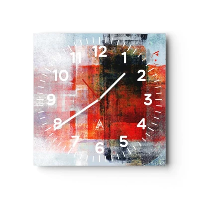Wall clock - Clock on glass - Glowing Composition - 30x30 cm
