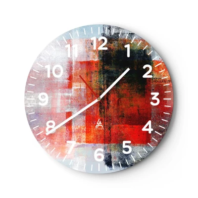 Wall clock - Clock on glass - Glowing Composition - 40x40 cm