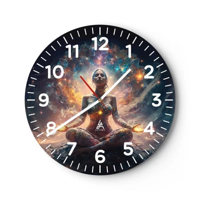 Wall clock - Clock on glass - Good Energy Flow - 30x30 cm