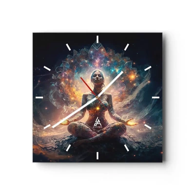 Wall clock - Clock on glass - Good Energy Flow - 40x40 cm