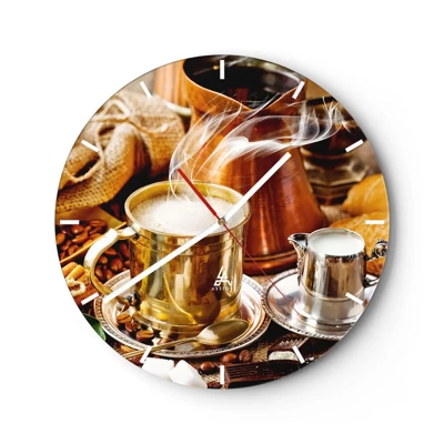 Wall clock - Clock on glass - Have a Nice Day! - 30x30 cm