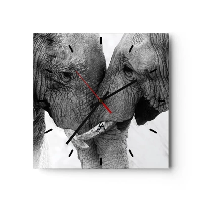 Wall clock - Clock on glass - Hearty Confession - 30x30 cm