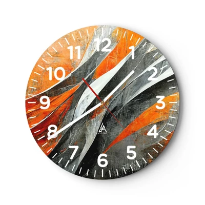 Wall clock - Clock on glass - Heat and Coolness - 30x30 cm