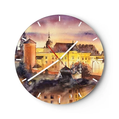 Wall clock - Clock on glass - History and Fairytale - 30x30 cm