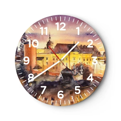 Wall clock - Clock on glass - History and Fairytale - 30x30 cm