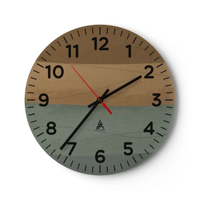 Wall clock - Clock on glass - Horizontal Compostion - 30x30 cm