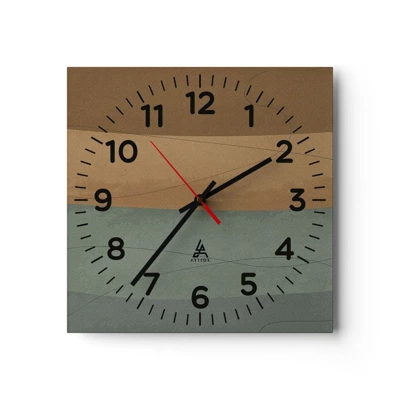 Wall clock - Clock on glass - Horizontal Compostion - 40x40 cm