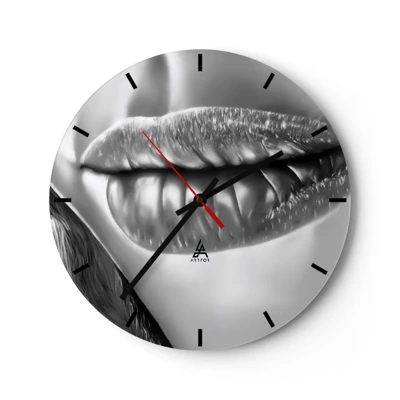 Wall clock - Clock on glass - I Know What You Are Thinking - 30x30 cm