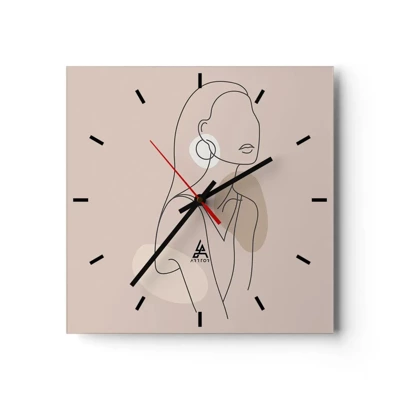 Wall clock - Clock on glass - Icon of Girlhood - 40x40 cm