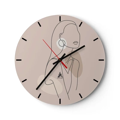 Wall clock - Clock on glass - Icon of Girlhood - 40x40 cm