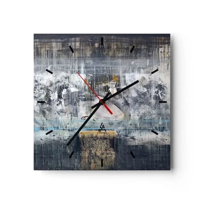 Wall clock - Clock on glass - Icy Path - 30x30 cm