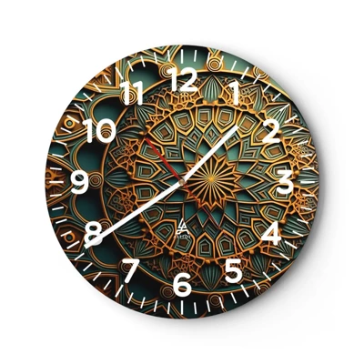 Wall clock - Clock on glass - In Arabic Style - 30x30 cm