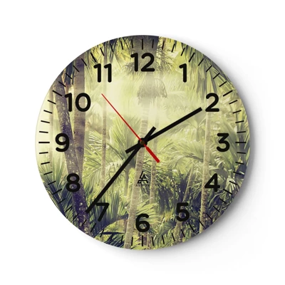 Wall clock - Clock on glass - In Green Heat - 40x40 cm
