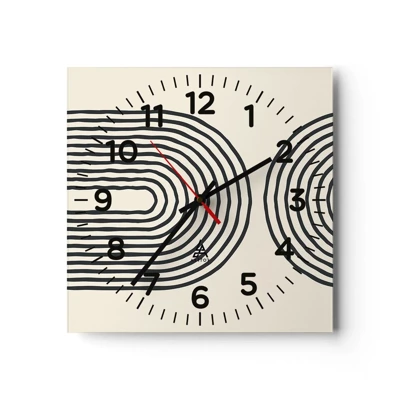 Wall clock - Clock on glass - In One Moment… - 30x30 cm