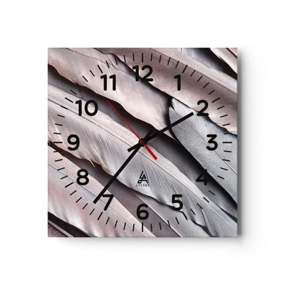 Wall clock - Clock on glass - In Pink Silverness - 40x40 cm