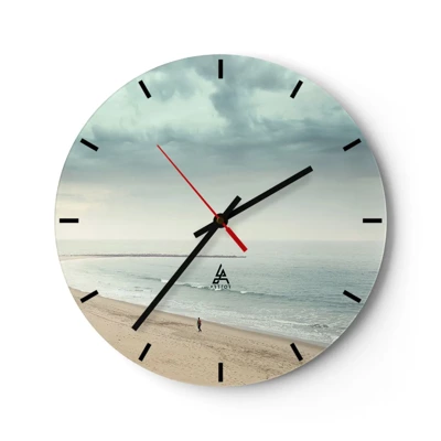 Wall clock - Clock on glass - In Search of Quiet - 30x30 cm