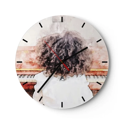 Wall clock - Clock on glass - In a New World - 40x40 cm