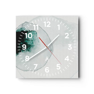 Wall clock - Clock on glass - In a Waterdrop - 40x40 cm