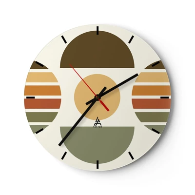 Wall clock - Clock on glass - In the Colours of Soli - 40x40 cm