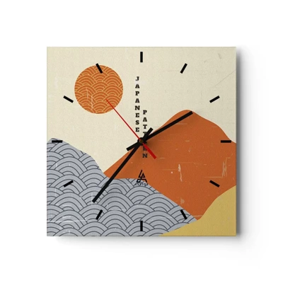 Wall clock - Clock on glass - In the Japanese Spirit - 30x30 cm