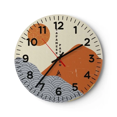 Wall clock - Clock on glass - In the Japanese Spirit - 30x30 cm
