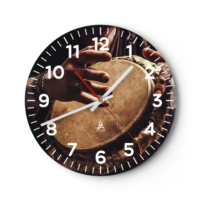 Wall clock - Clock on glass - In the Rhythm of the Heart - 30x30 cm