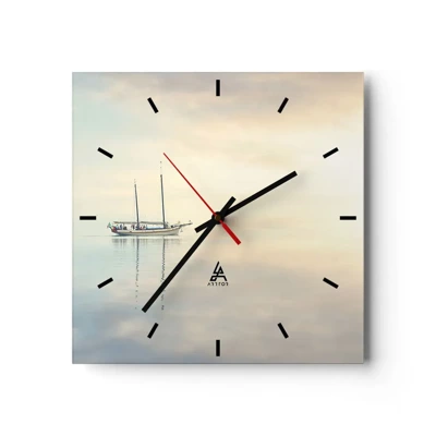 Wall clock - Clock on glass - In the Sea of Silence - 30x30 cm