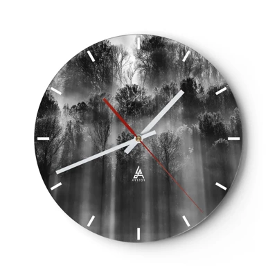 Wall clock - Clock on glass - In the Streams of Light - 30x30 cm