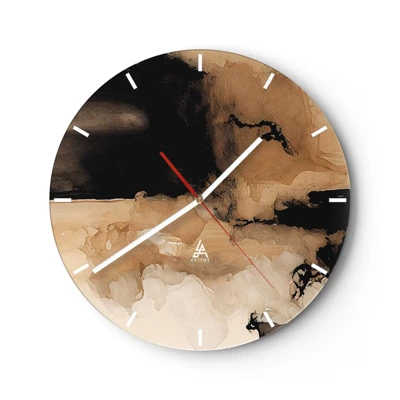 Wall clock - Clock on glass - Intriguing Abstract - 40x40 cm