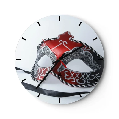 Wall clock - Clock on glass - Invitation to a Ball - 30x30 cm