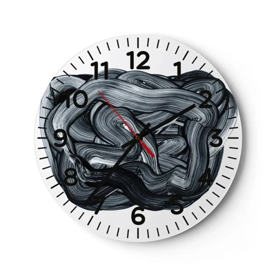 Wall clock - Clock on glass - It's Not So simple - 30x30 cm