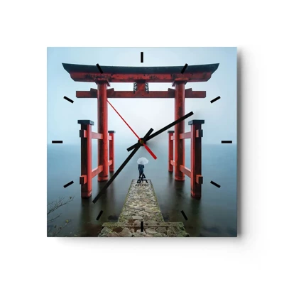 Wall clock - Clock on glass - Japanese Musings - 30x30 cm