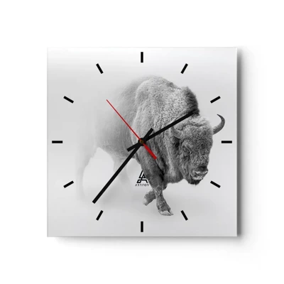Wall clock - Clock on glass - King of the Prairie - 40x40 cm