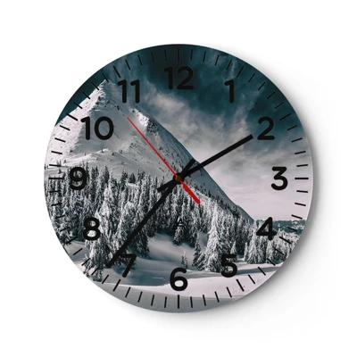 Wall clock - Clock on glass - Land of Snow and Ice - 30x30 cm