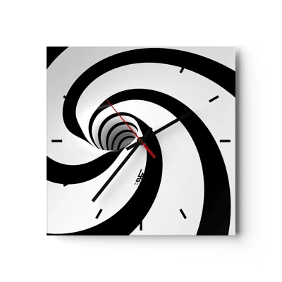 Wall clock - Clock on glass - Let the Whirl Draw You in? - 30x30 cm