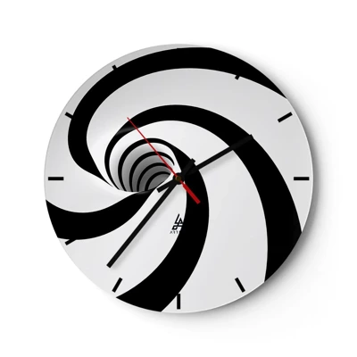 Wall clock - Clock on glass - Let the Whirl Draw You in? - 30x30 cm