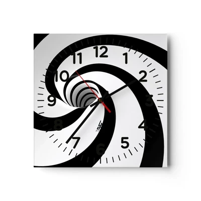 Wall clock - Clock on glass - Let the Whirl Draw You in? - 30x30 cm