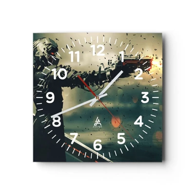 Wall clock - Clock on glass - Lethal Weapon- Your Own Terminator - 40x40 cm