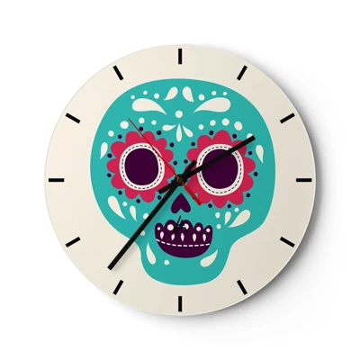 Wall clock - Clock on glass - Life - Fun Until You Die - 30x30 cm